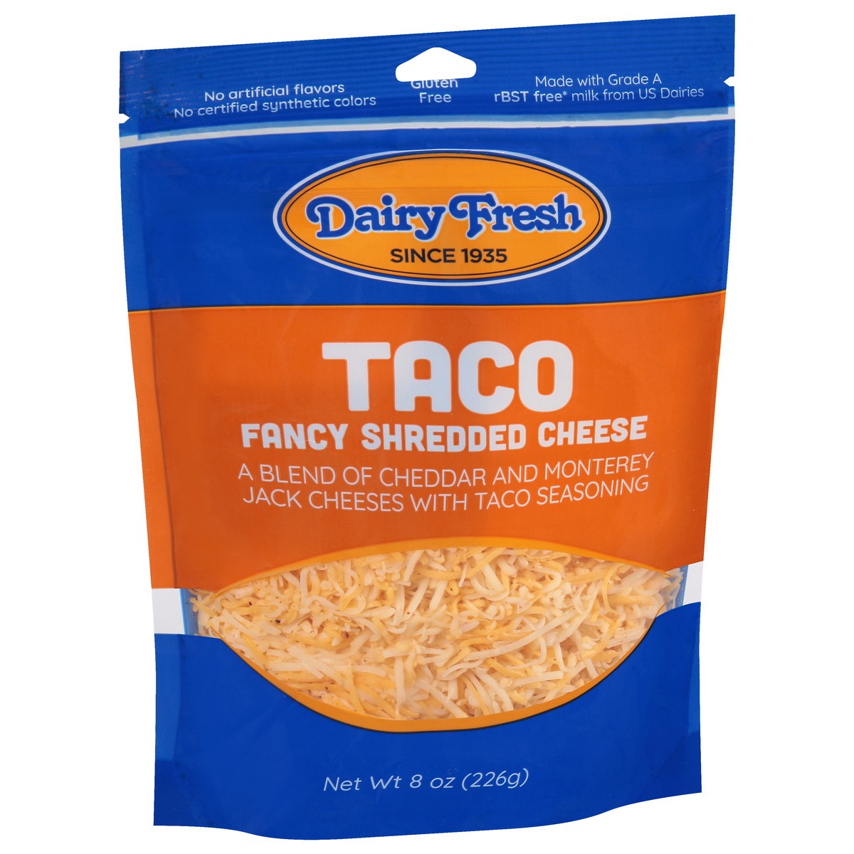 slide 8 of 9, Dairy Fresh Taco Fancy Shredded Cheese - 8 oz, 8 oz