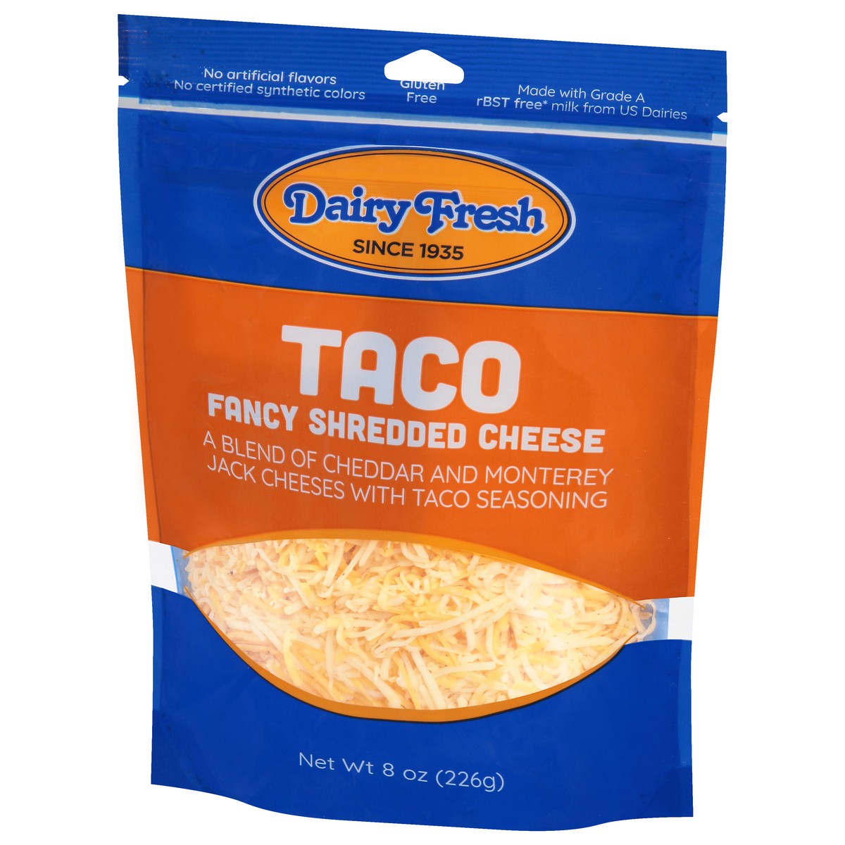 slide 7 of 9, Dairy Fresh Taco Fancy Shredded Cheese - 8 oz, 8 oz