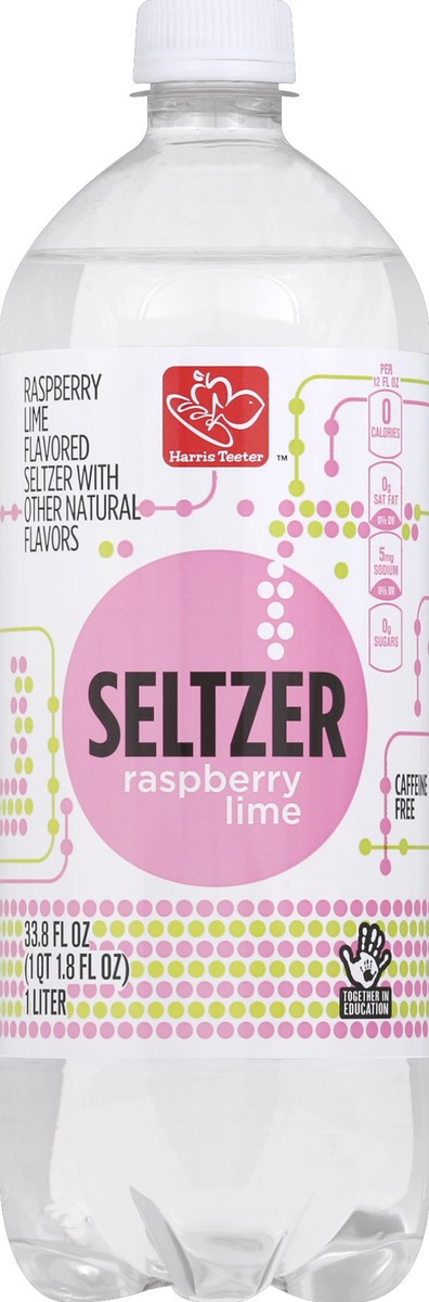 slide 4 of 4, Harris Teeter Raspberry Lime Seltzer, 33.8 oz