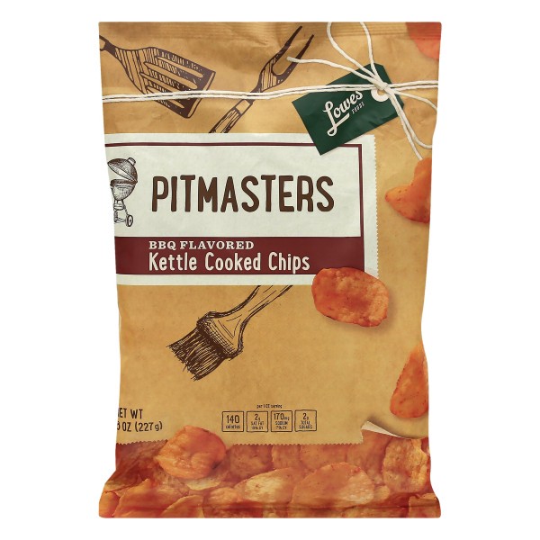 slide 1 of 1, Lowes Foods Pitmasters BBQ Kettle Cooked Chips, 8 oz