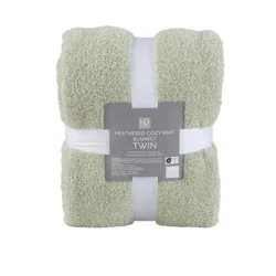 HD Designs Heathered Cozy Knit Blanket - Green