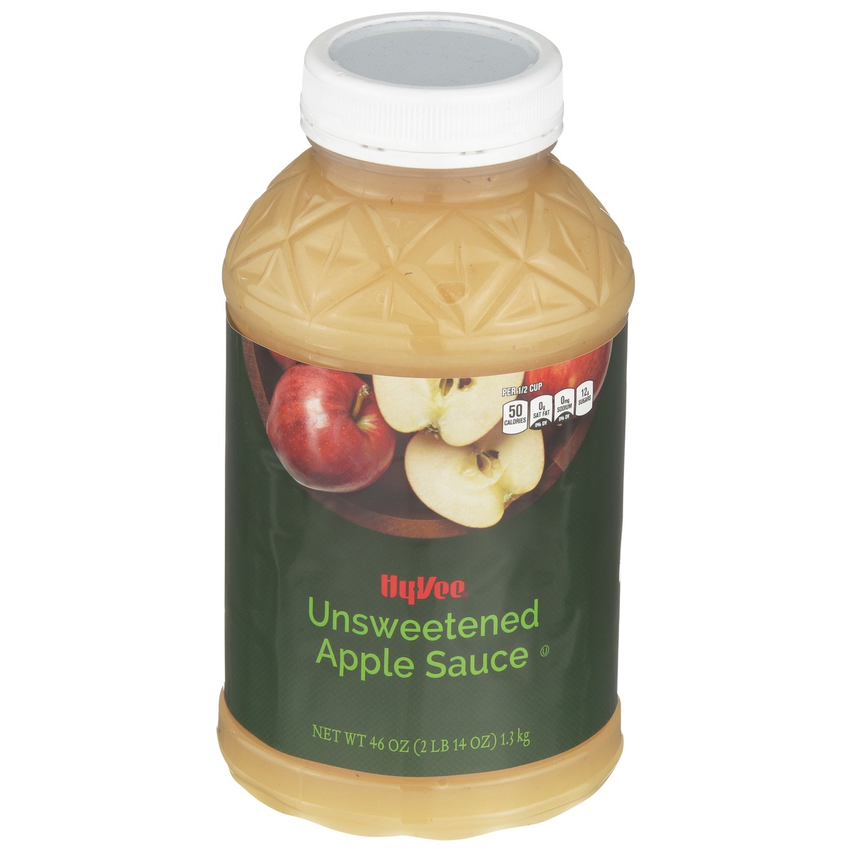 slide 1 of 1, Hy-vee Unsweetened Apple Sauce, 46 oz