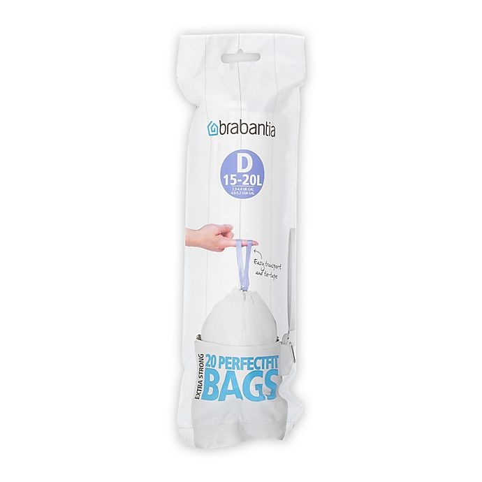 slide 1 of 4, Brabantia 5.3-Gallon Trash Can Liners, 20 ct