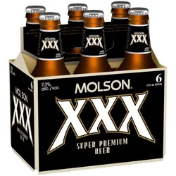 Molson XXX Super Premium Beer, 6 Pack, 12 fl oz Bottles, 7.3% ABV