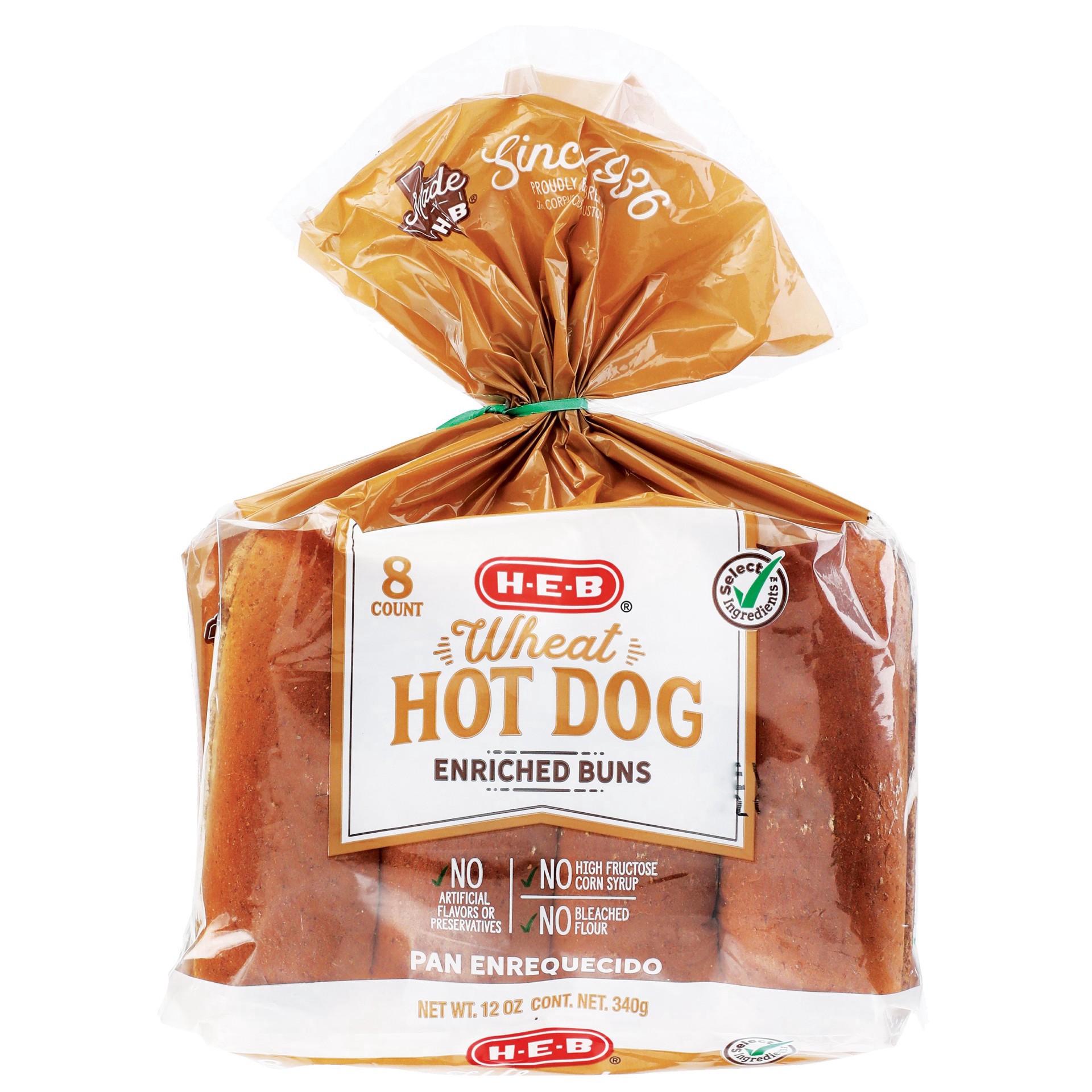 slide 1 of 1, H-E-B Bake Shop Wheat Hot Dog Buns, 8 ct