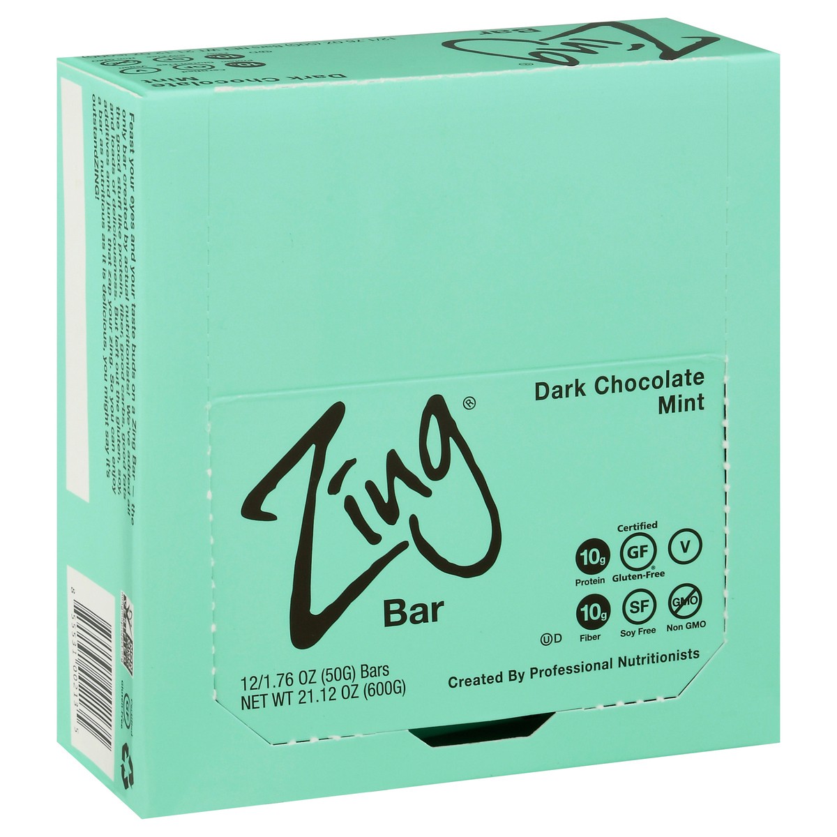 slide 10 of 14, Zing Dark Chocolate Mint Bar 12 - 1.76 oz Packs, 12 ct