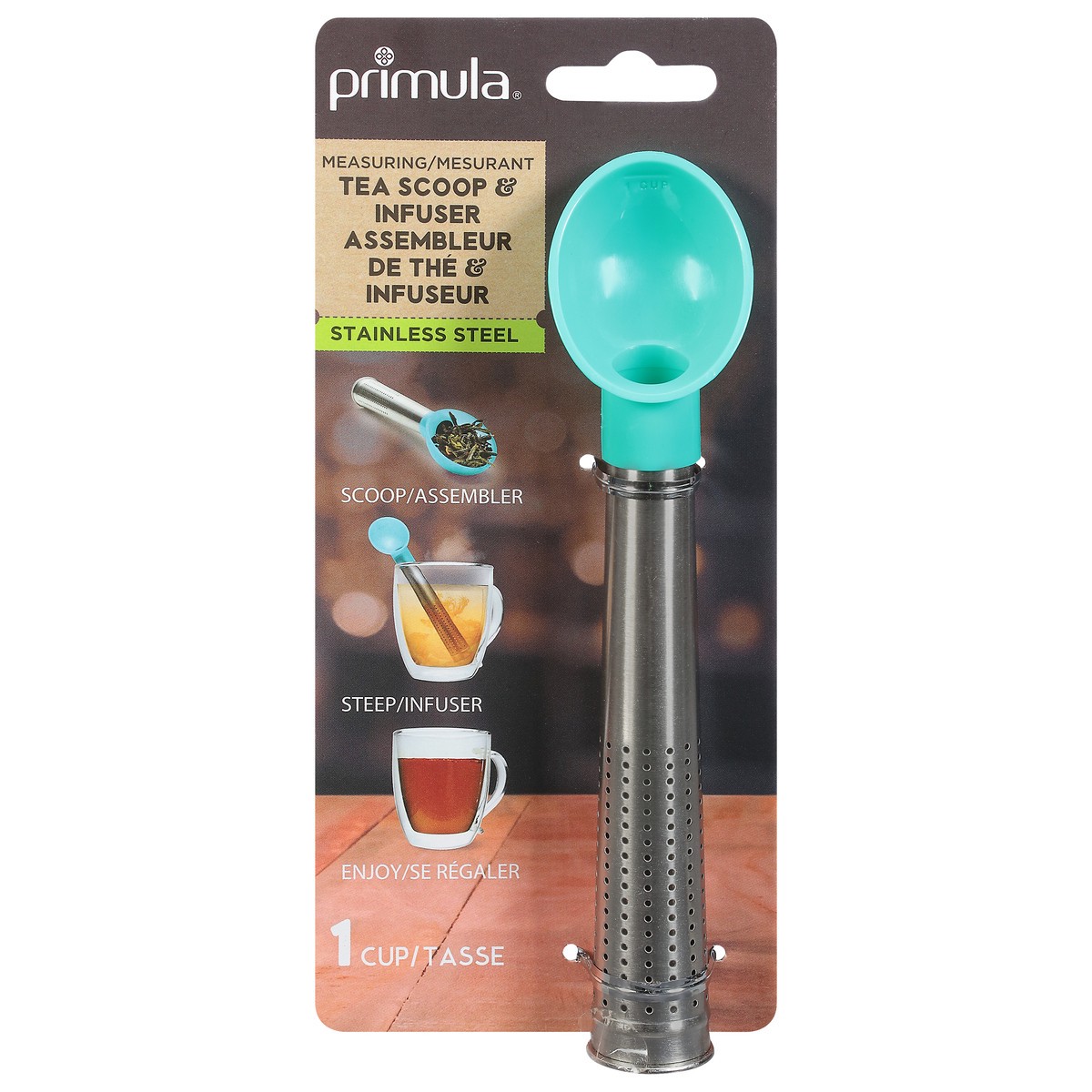 slide 1 of 9, Primula Tea Scoop & Infuser, Measuring, Stainless Steel, 1 ct