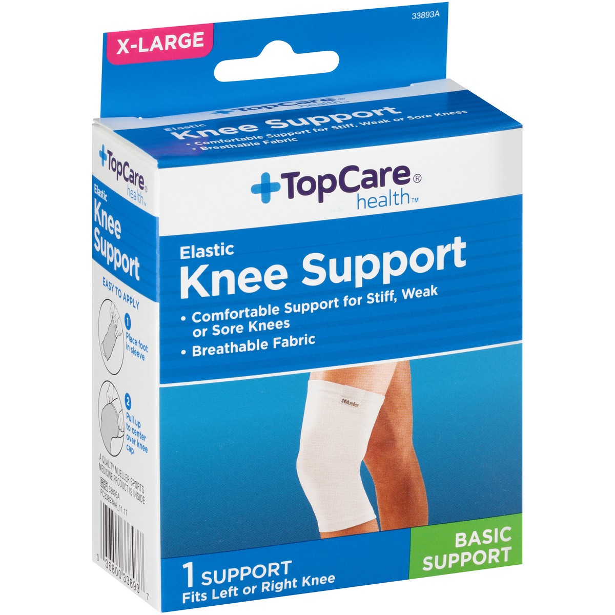 slide 2 of 8, TopCare Elastic Knee Support, Extra Large, XL