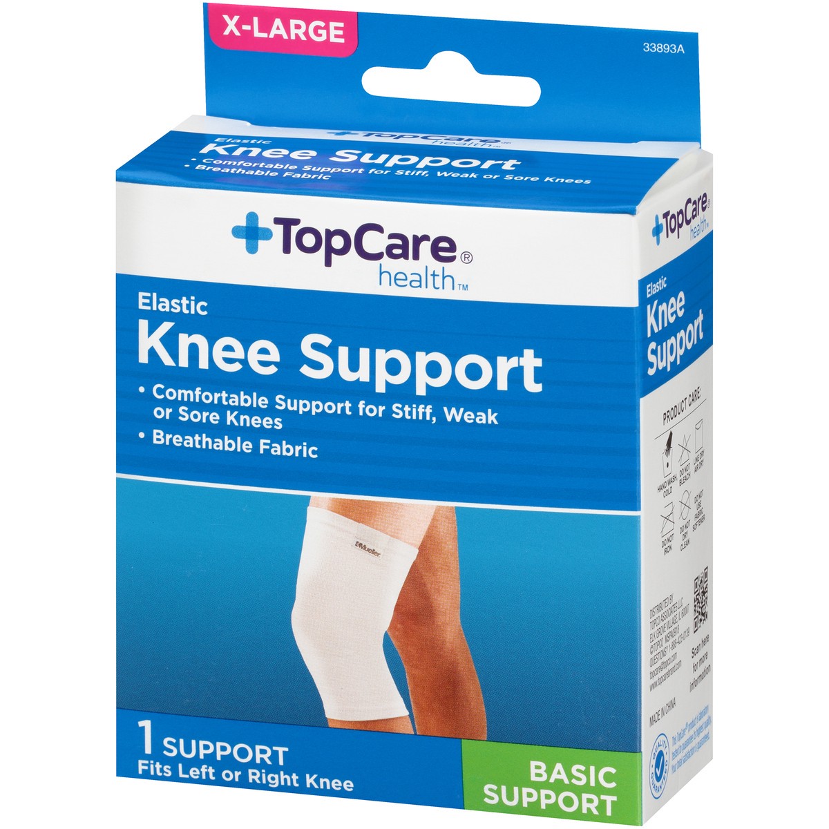 slide 3 of 8, TopCare Elastic Knee Support, Extra Large, XL