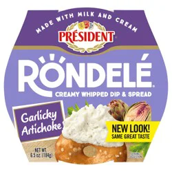 Président Rondele Creamy Whipped Garlicky Artichoke Dip & Spread 6.5 oz