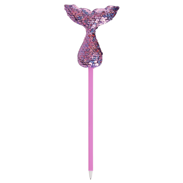 slide 1 of 2, Office Depot Reversible Sequin Ballpoint Pen, Mermaid Tail, Medium Point, 1.0 Mm, Purple Barrel, Black Ink, 1 ct