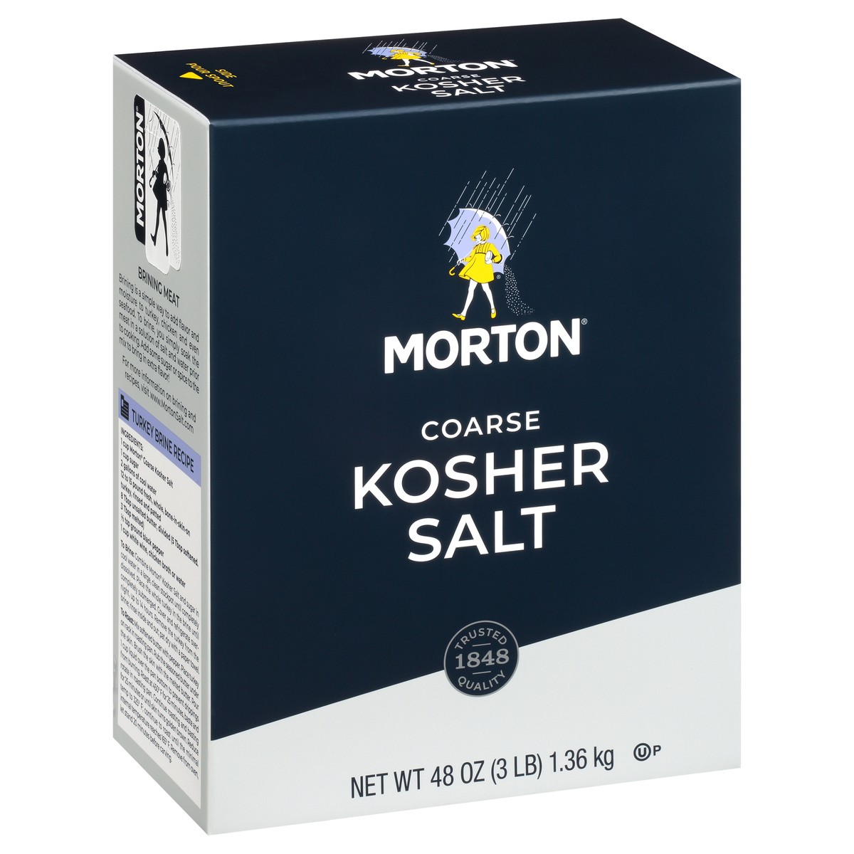 slide 3 of 12, Morton Coarse Kosher Salt  – For Everyday Cooking, Grilling, Brining, and as a Margarita Salt Rimmer, 3 LB Box, 48 oz