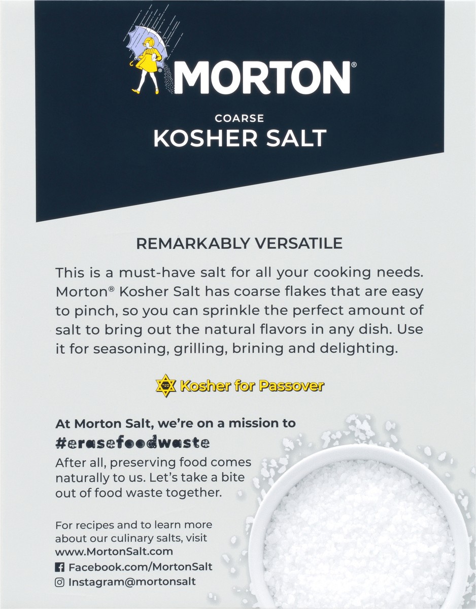 slide 10 of 12, Morton Coarse Kosher Salt  – For Everyday Cooking, Grilling, Brining, and as a Margarita Salt Rimmer, 3 LB Box, 48 oz