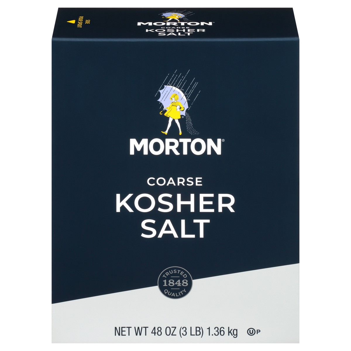 slide 1 of 12, Morton Coarse Kosher Salt  – For Everyday Cooking, Grilling, Brining, and as a Margarita Salt Rimmer, 3 LB Box, 48 oz