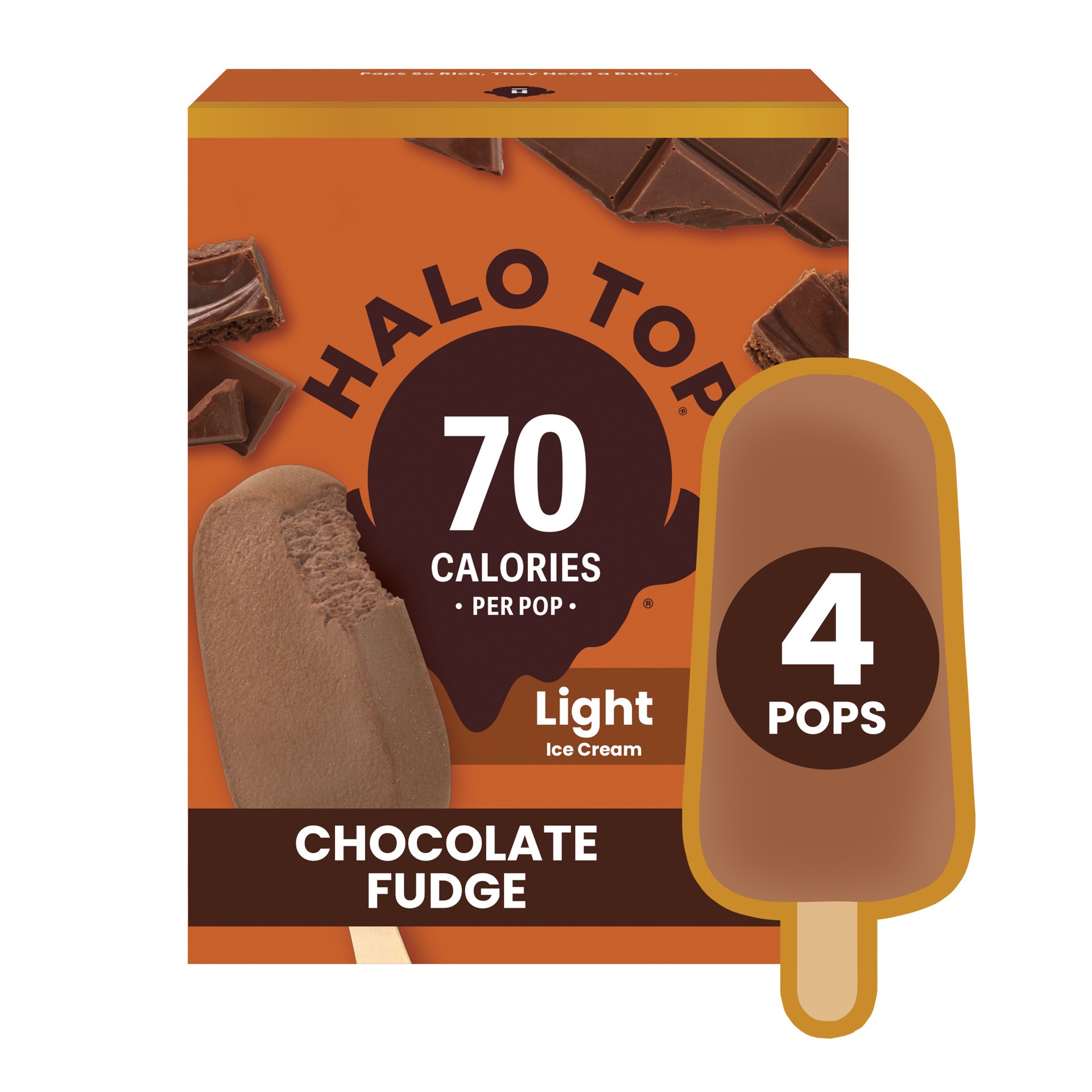 slide 1 of 5, Halo Top Gourmet Chocolate Fudge Pops, 4 Pack, 4 ct