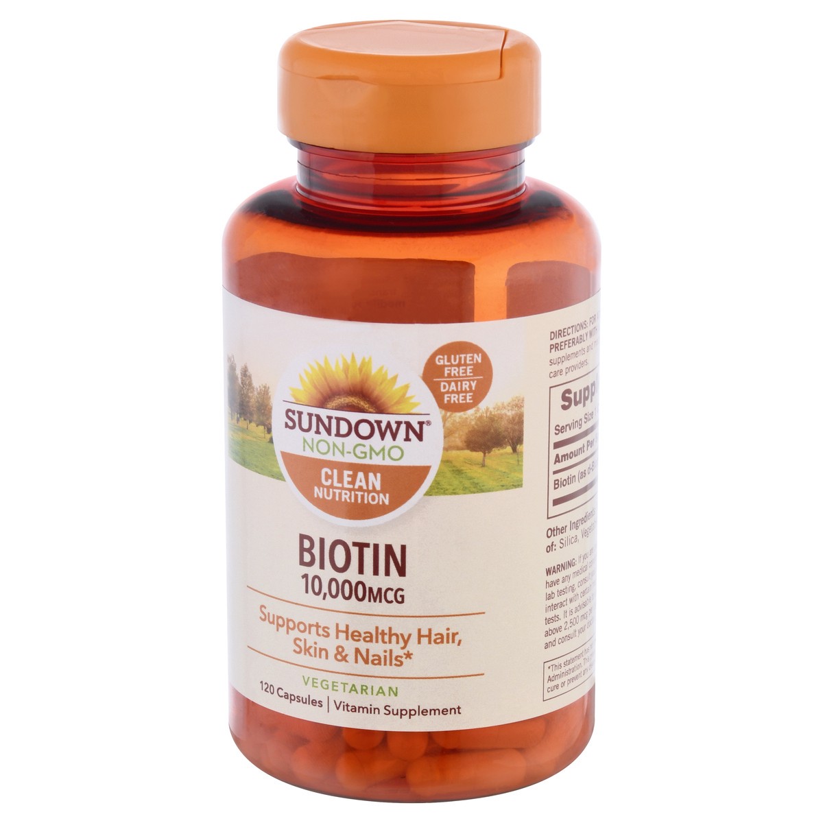 slide 3 of 9, SUNDOWN VITAMINS Naturals Biotin 10,000Mcg Capsules, 120 ct