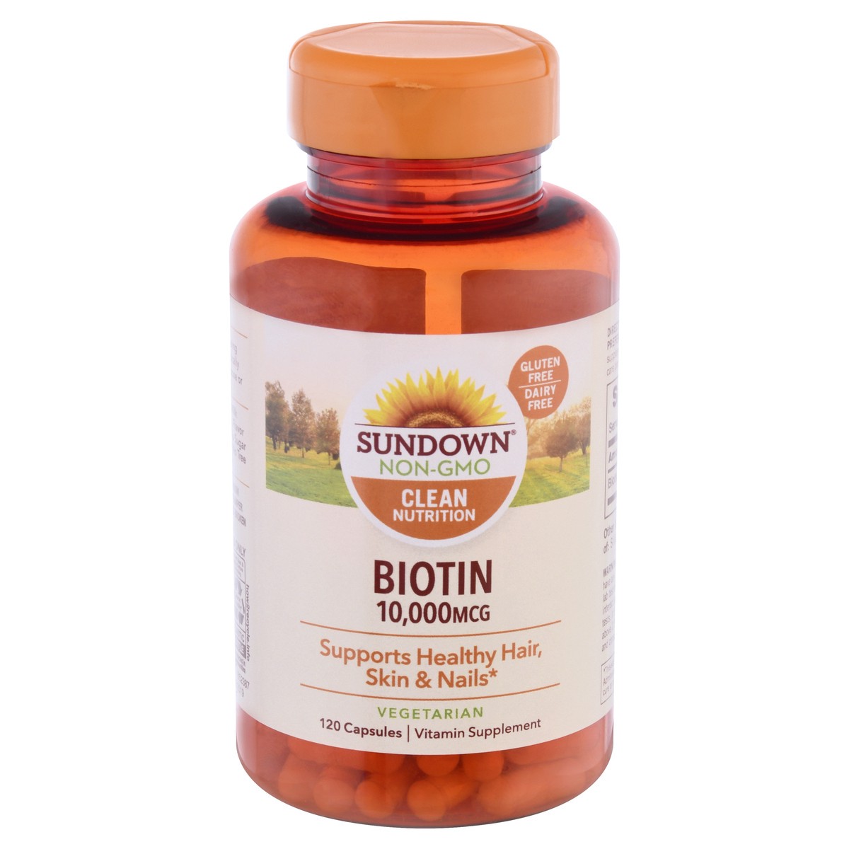 slide 1 of 9, SUNDOWN VITAMINS Naturals Biotin 10,000Mcg Capsules, 120 ct