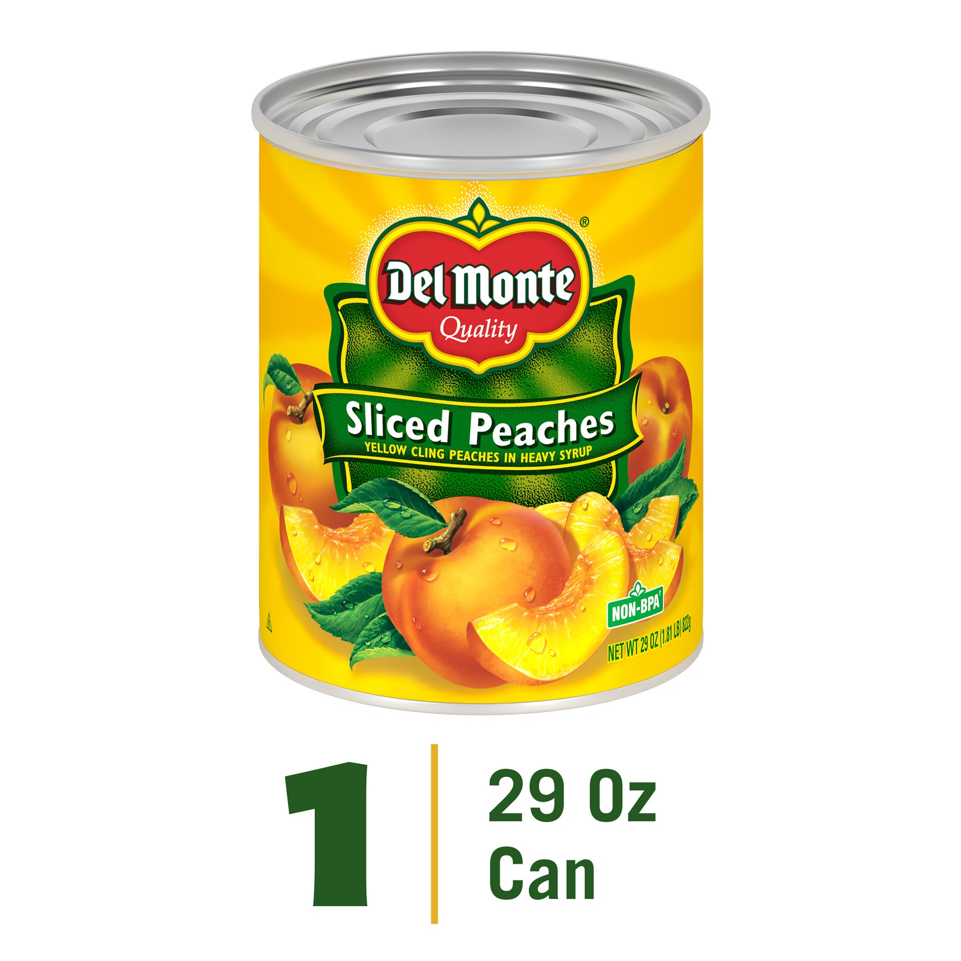 slide 3 of 6, Del Monte Yellow Cling Sliced Peaches In Heavy Syrup, 29 Oz. Can, 29 oz