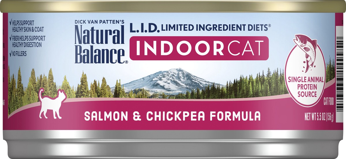 slide 1 of 7, Natural Balance Limited Ingredient Diets Indoor Cat Salmon & Chickpea Formula Cat Food 5.5 oz, 5.5 oz