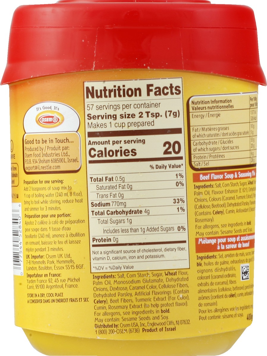 slide 7 of 13, Osem Beef Flavor Soup & Seasoning Mix 14.1 oz, 14.1 oz
