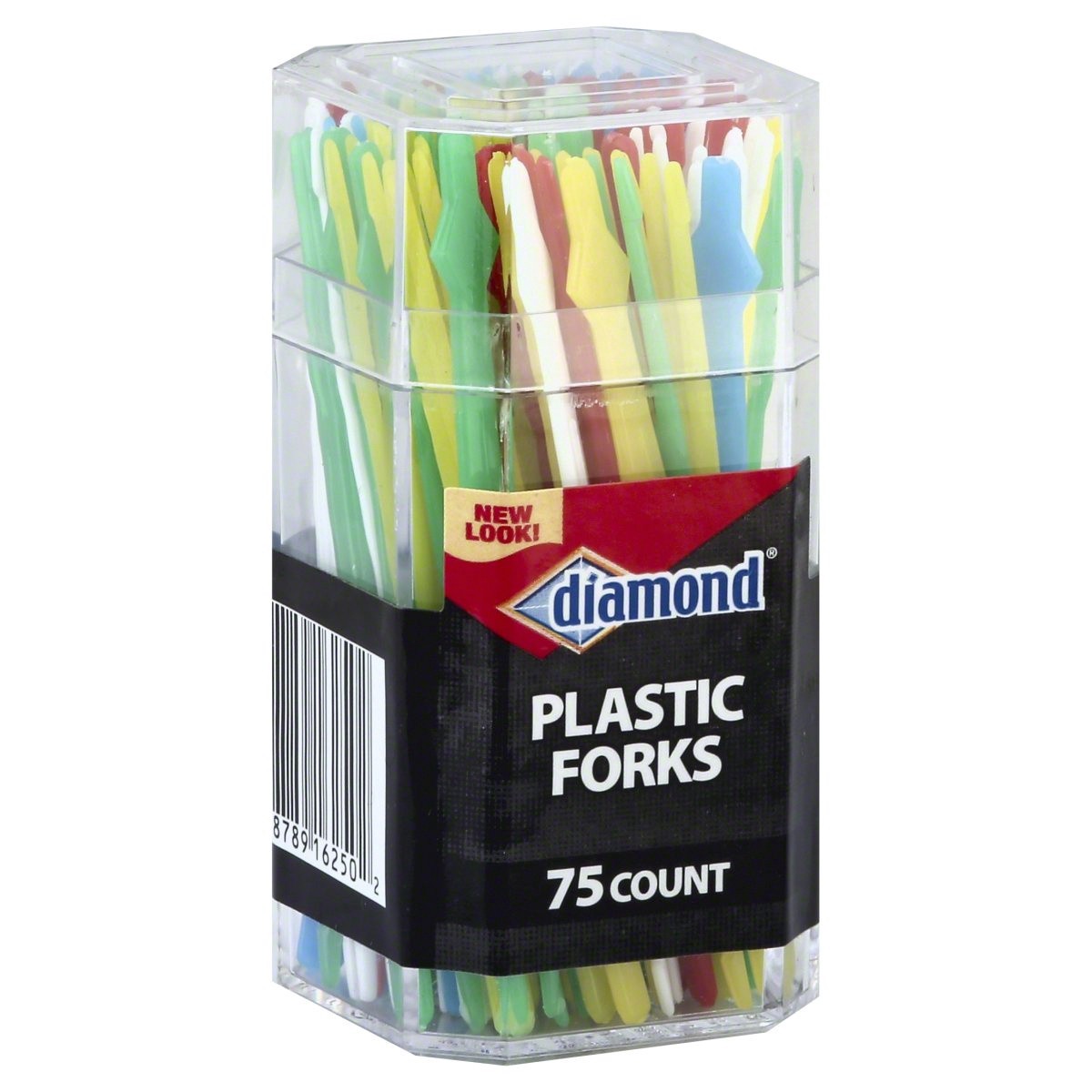 slide 1 of 1, Diamond Plastic Cocktail Forks, 75 ct