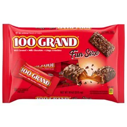 100 Grand Crispy Milk Chocolate with Caramel Fun Size Individually Wrapped Candy Bars