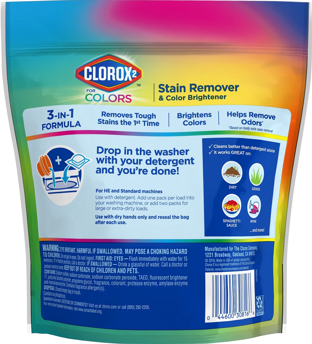 slide 3 of 3, Clorox Stain Remover Pods 6/20 Ct, 1 ct