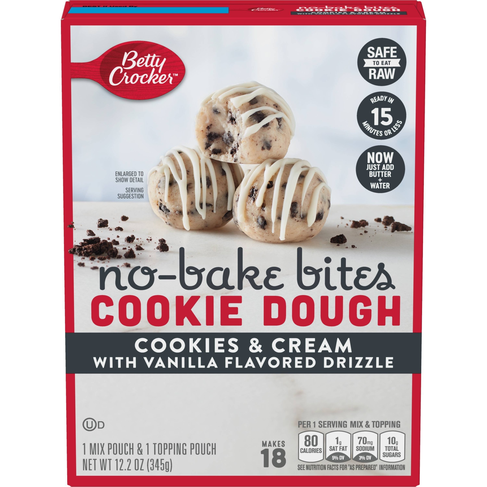 slide 1 of 3, Betty Crocker Cookies & Cream Cookie Dough Bites, 12.2 oz
