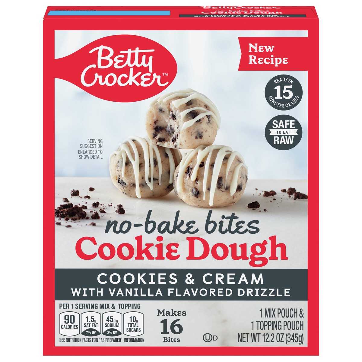 slide 6 of 13, Betty Crocker No-Bake Bites Cookies and Cream Cookie Dough, 12.2 oz., 12.2 oz