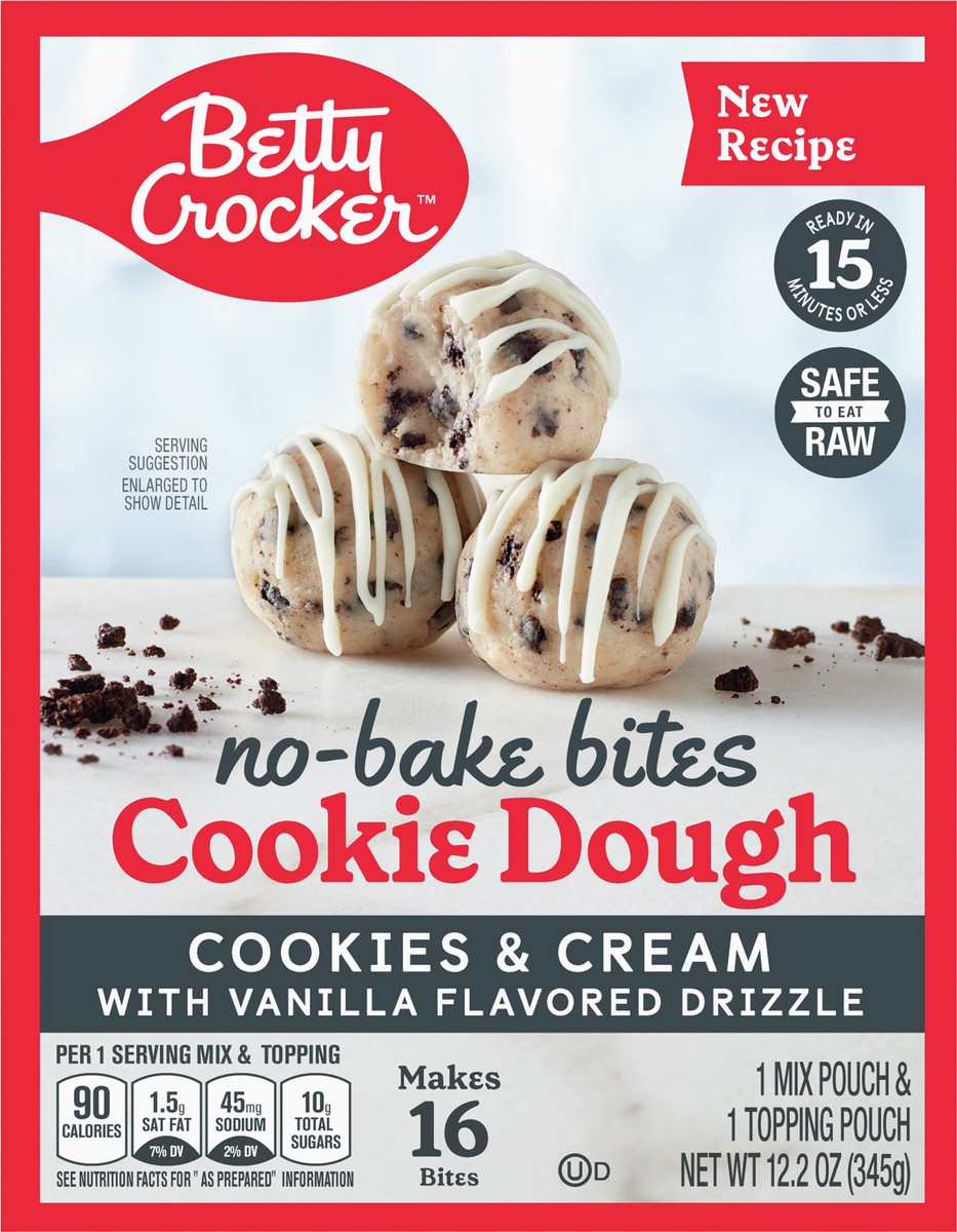 slide 8 of 13, Betty Crocker No-Bake Bites Cookies and Cream Cookie Dough, 12.2 oz., 12.2 oz