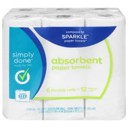 Simply Done Select Size Double Paper Towels 6 Count