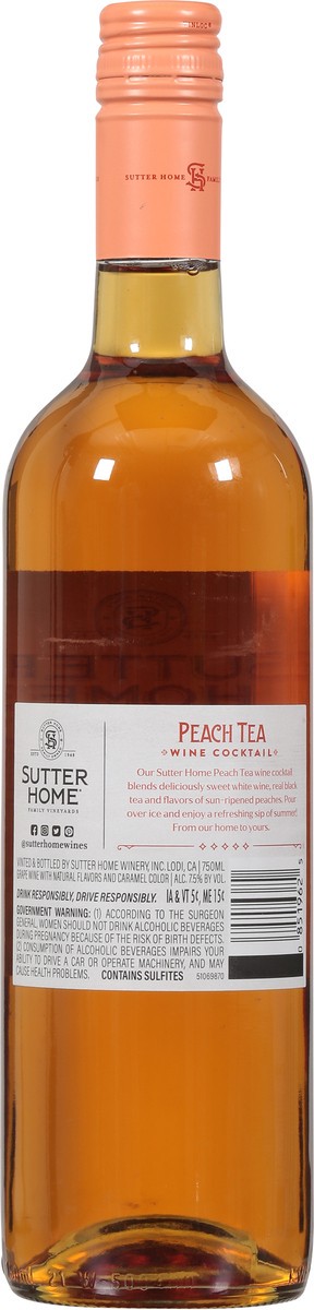 slide 5 of 9, Sutter Home Peach Tea Wine Cocktails, 750 ml