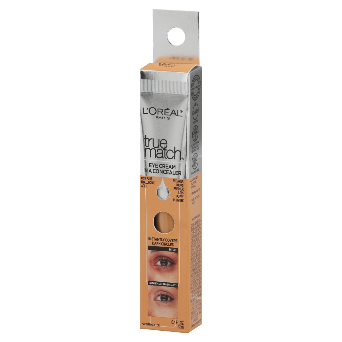 slide 8 of 9, L'Oréal True Match Medium W5-6 Eye Cream in a Concealer 0.4 fl oz, 0.4 oz