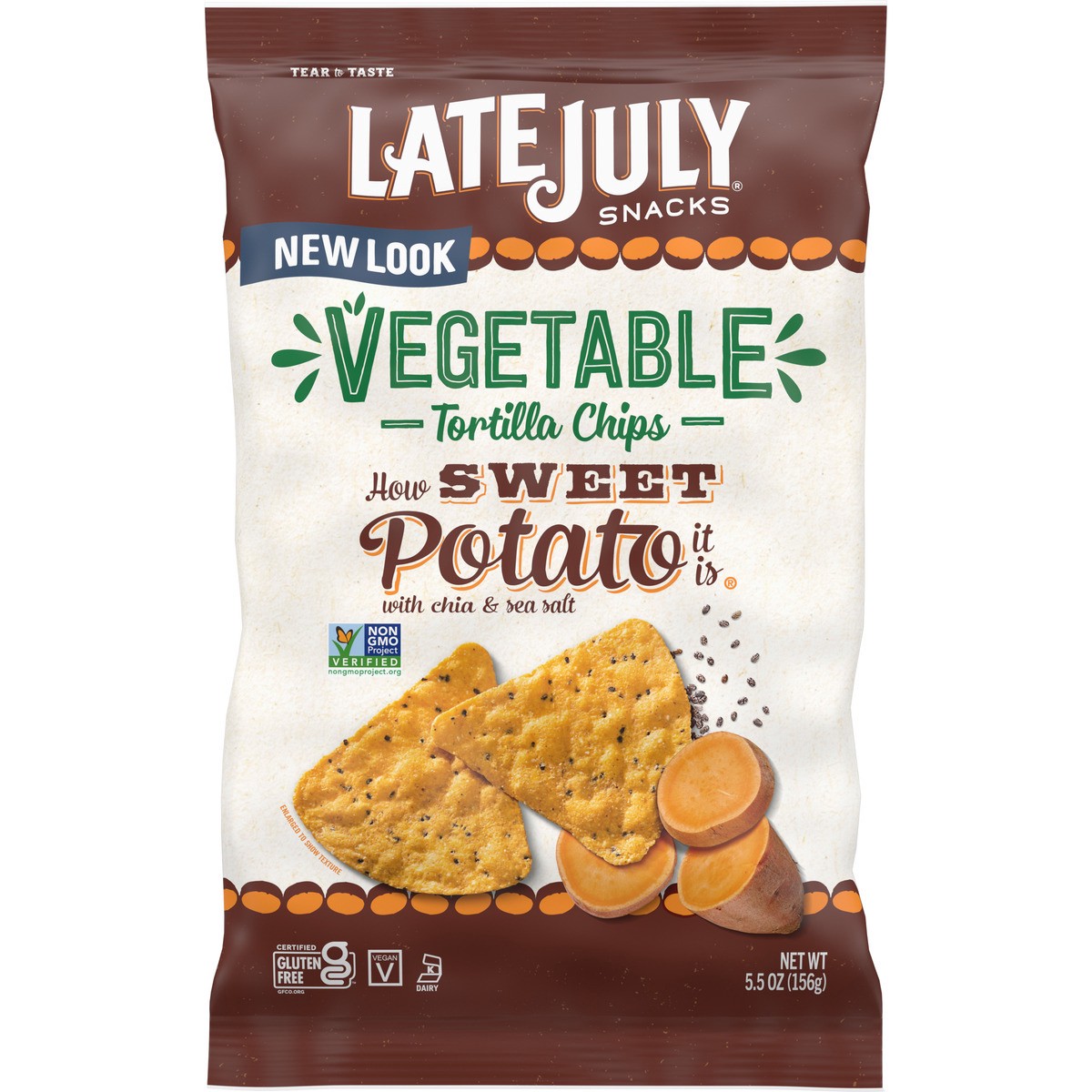 slide 1 of 5, Late July Snacks Sweet Potato Tortilla Chips, 5.5 oz