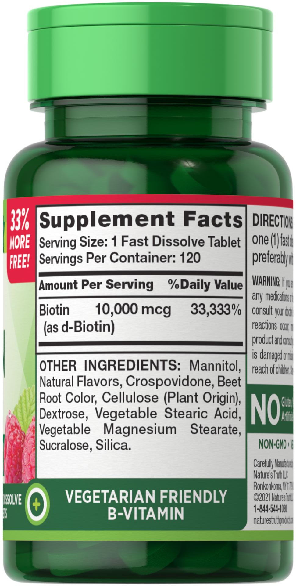 slide 2 of 4, Nature's Truth Maximum Biotin 10,000 mcg, 120 ct