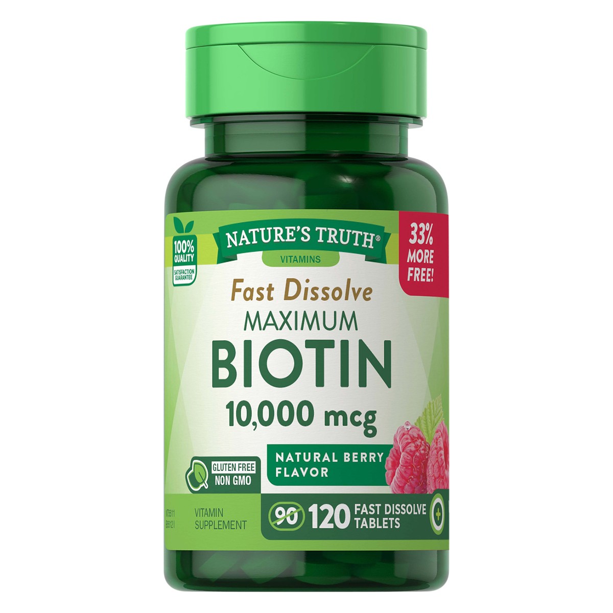 slide 1 of 4, Nature's Truth Maximum Biotin 10,000 mcg, 120 ct