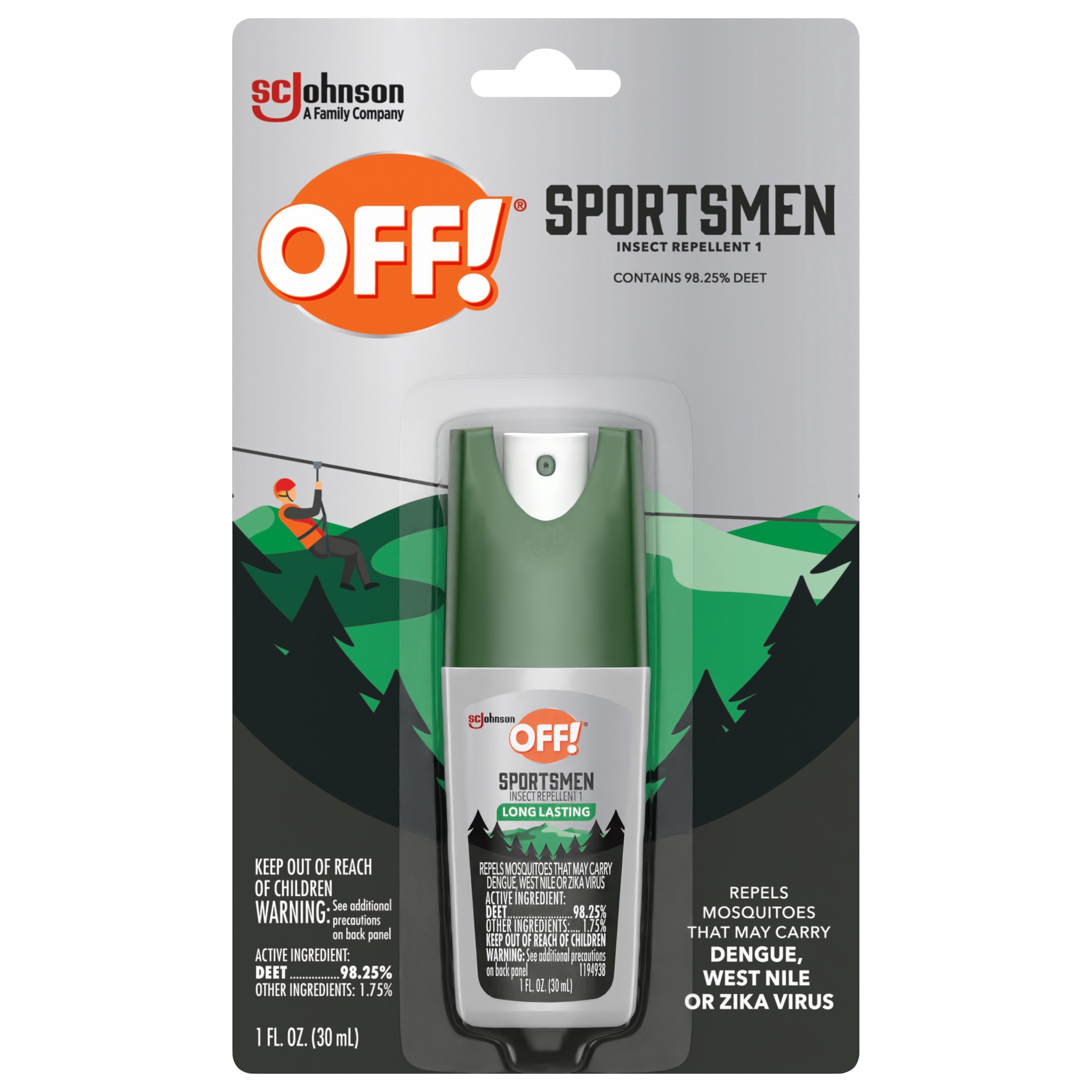 slide 1 of 5, OFF! Sportsmen Deep Woods Insect Repellent I, Mini Spray Protects for up to 10 Hours, 1 oz, 1 oz