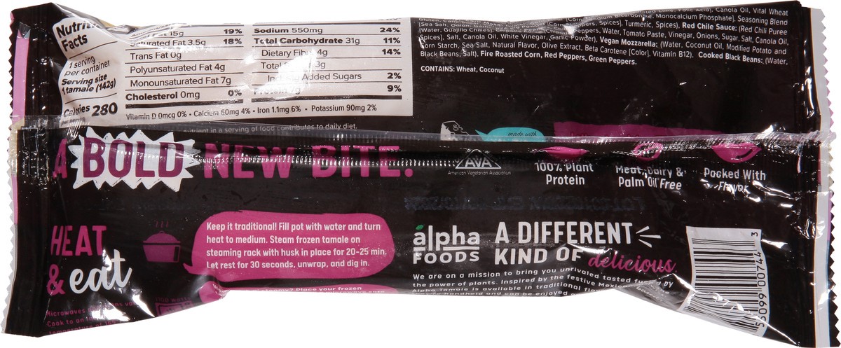 slide 5 of 9, Alpha Foods Alpha Southwest Plant-Based Tamale 5 oz, 5 oz