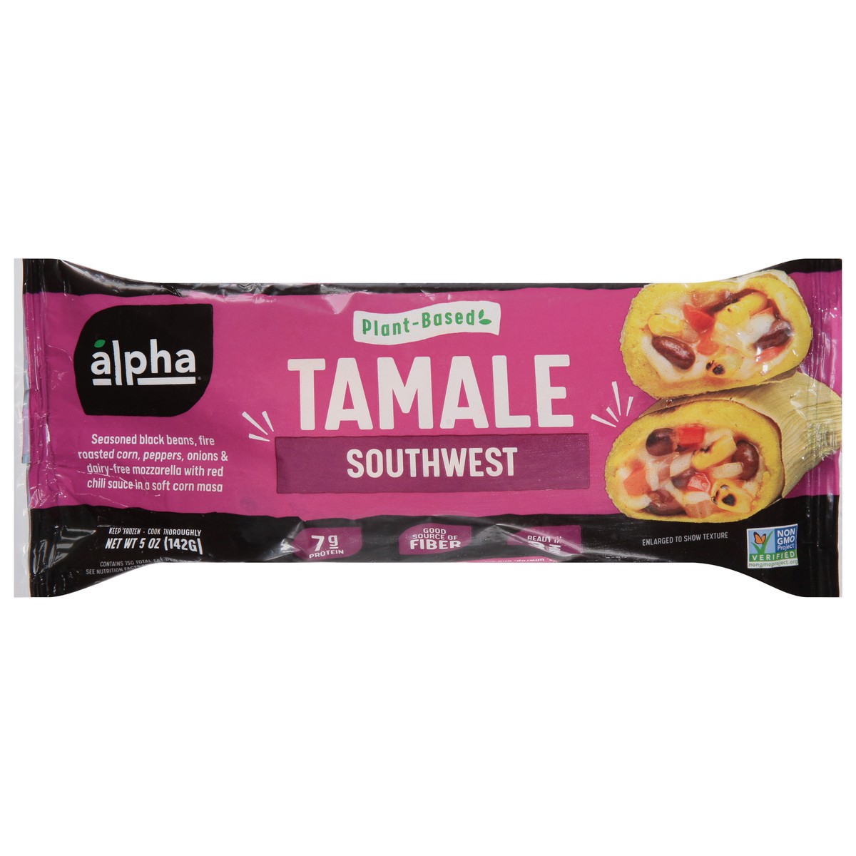 slide 1 of 9, Alpha Foods Alpha Southwest Plant-Based Tamale 5 oz, 5 oz