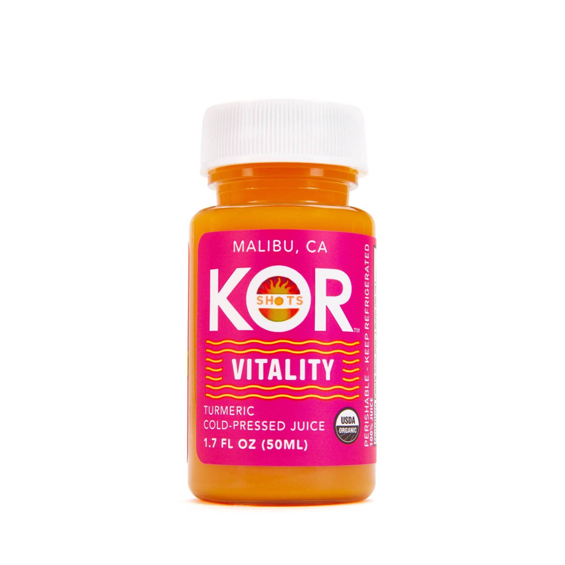 slide 1 of 4, Kor Shots Cold-Pressed Juice, Turmeric, Vitality, 1.7 oz