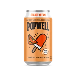 Popwell Orange Cream Prebiotic Soda 12 fl oz