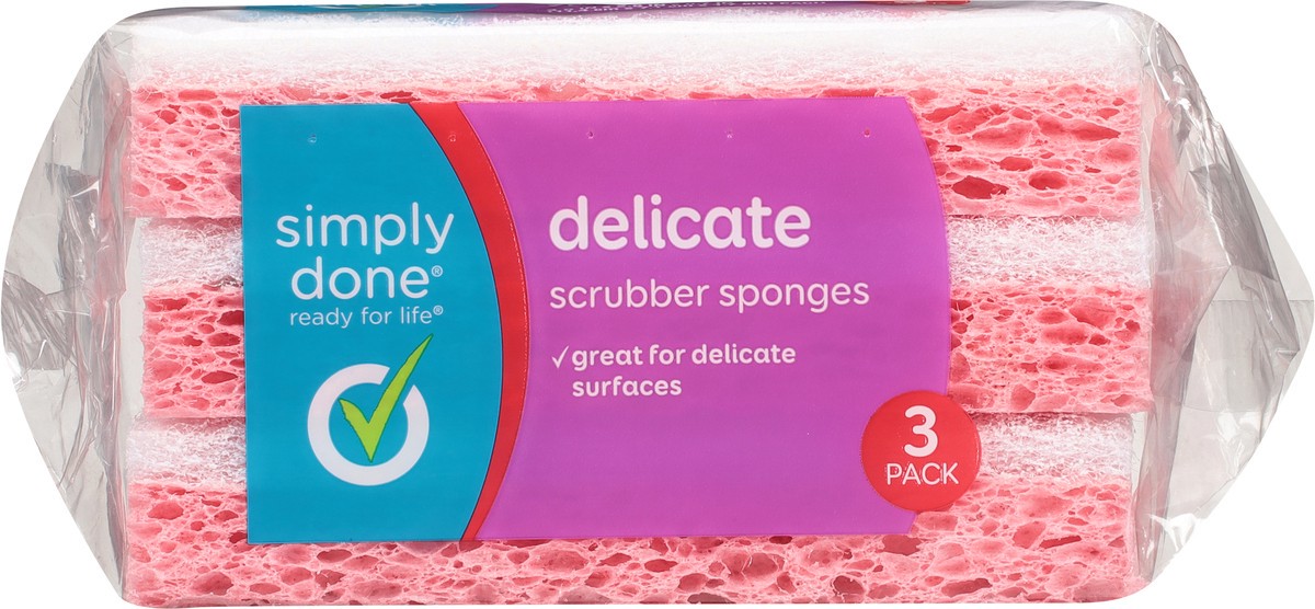 slide 12 of 13, Simply Done Delicate Scrubber Sponges 3 Pack, 3 ct