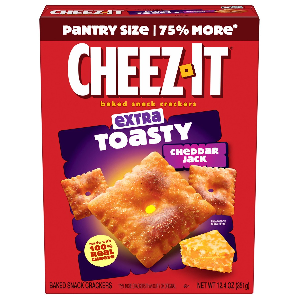 slide 1 of 5, Cheez-It Extra Toasty Cheddar Jack Cheese Crackers, 12.4 oz