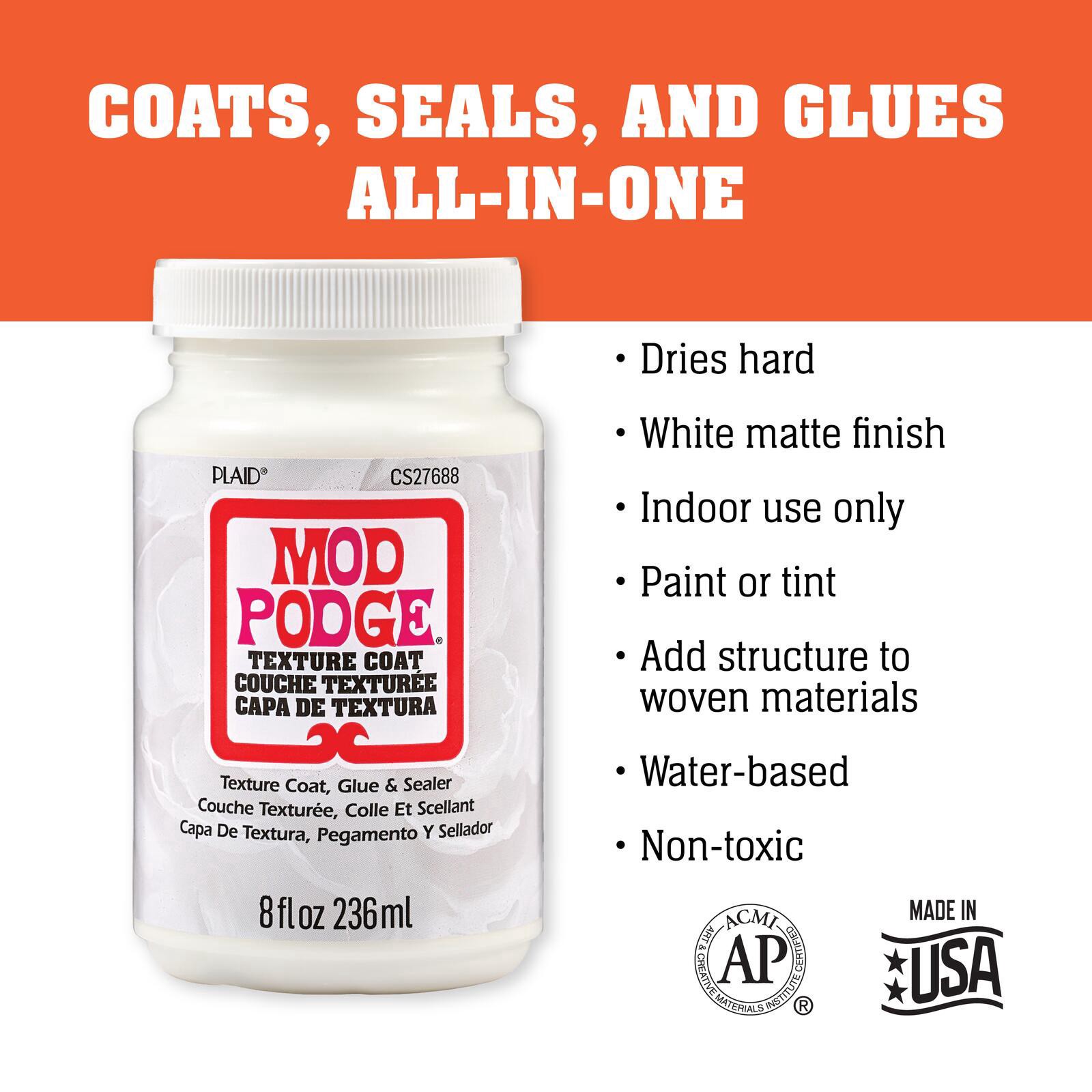 slide 9 of 9, Mod Podge 8oz. Texture Coat, Glue & Sealer, 8 oz