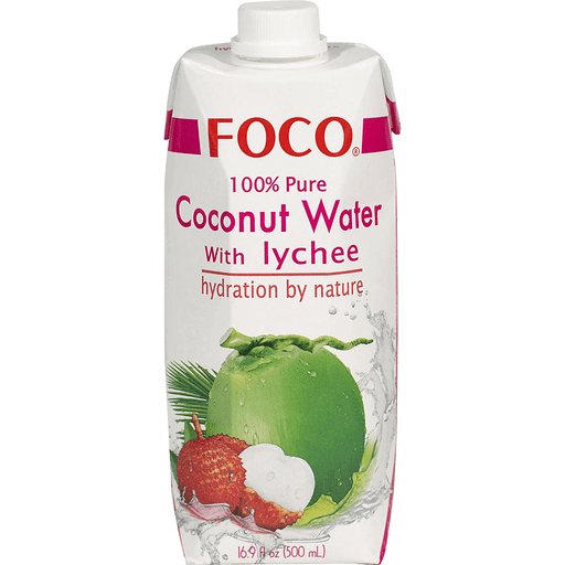slide 1 of 1, Foco Coconut Water With Lychee Carton, 17 fl oz
