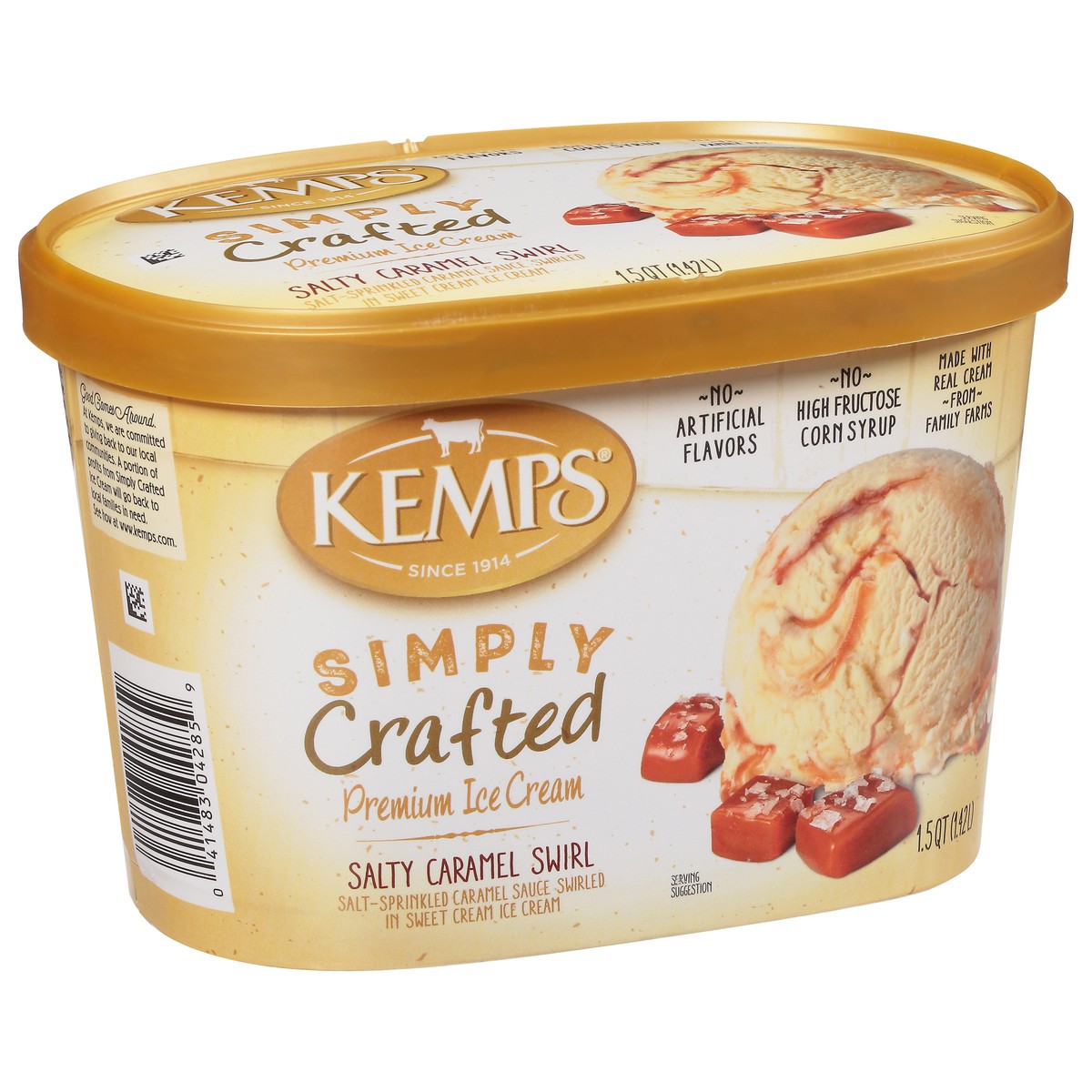 slide 2 of 9, Kemps Simply Crafted Salted Caramel Ice Cream, 48 oz
