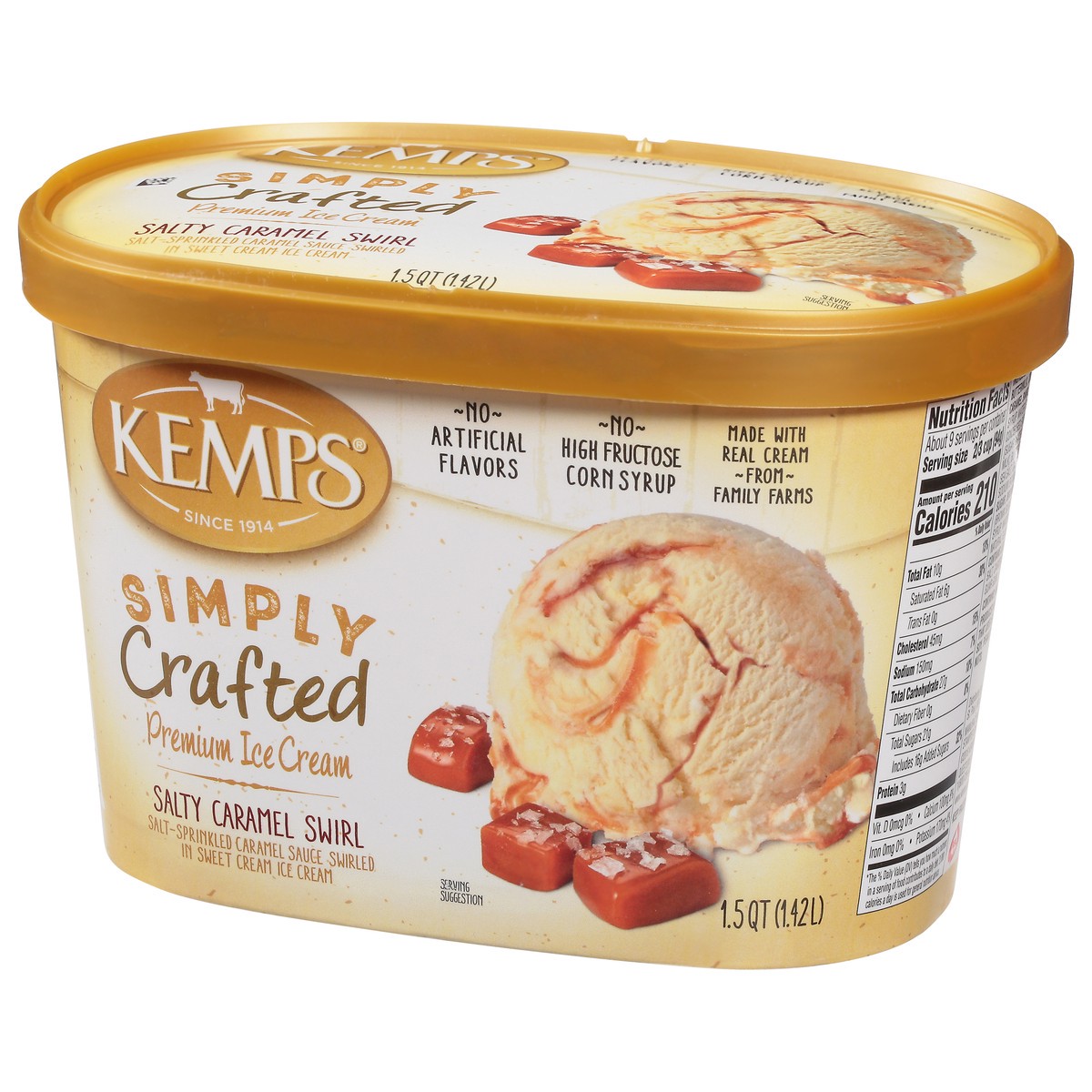 slide 3 of 9, Kemps Simply Crafted Salted Caramel Ice Cream, 48 oz