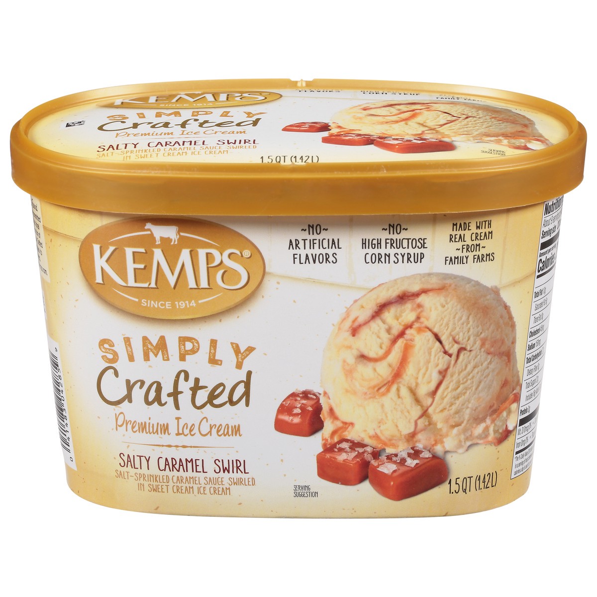 slide 1 of 9, Kemps Simply Crafted Salted Caramel Ice Cream, 48 oz
