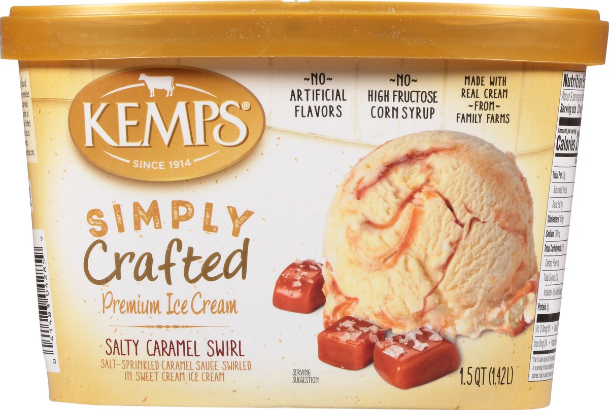 slide 1 of 9, Kemps Simply Crafted Salted Caramel Ice Cream, 48 oz