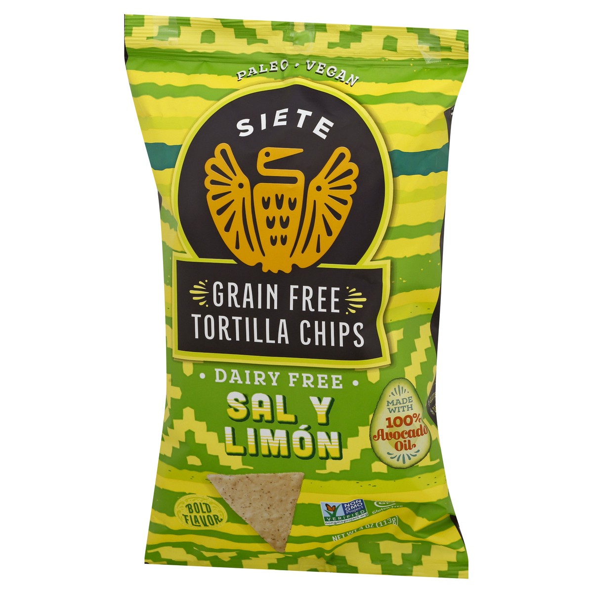 slide 3 of 9, Siete Grain Free Sal Y Limon Tortilla Chips 4 oz, 4 oz